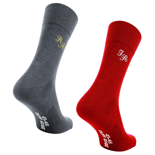 Business-Socken mit Monogramm Initialen bestickt